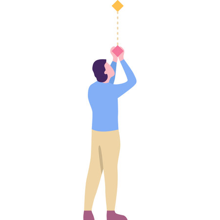 Man working on database integration vector iconのイラスト素材