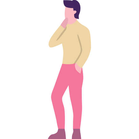 Man thinking vector icon isolated on whiteのイラスト素材