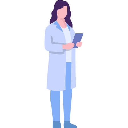 Woman doctor vector icon isolated on whiteのイラスト素材