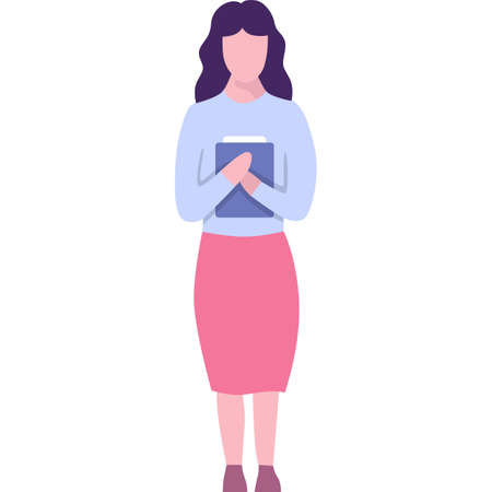 Business woman employee vector flat icon isolatedのイラスト素材
