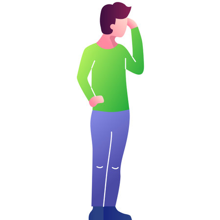 Thoughtful man vector business person think iconのイラスト素材
