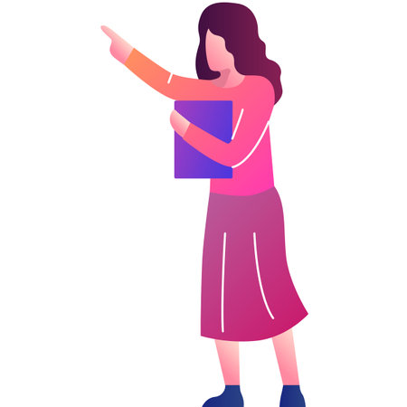 Woman character vector female employee flat iconのイラスト素材