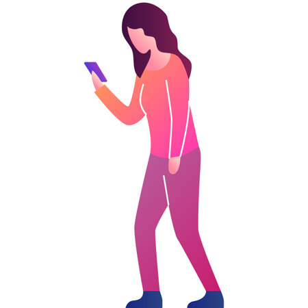 People has online video chat use phone vector iconのイラスト素材