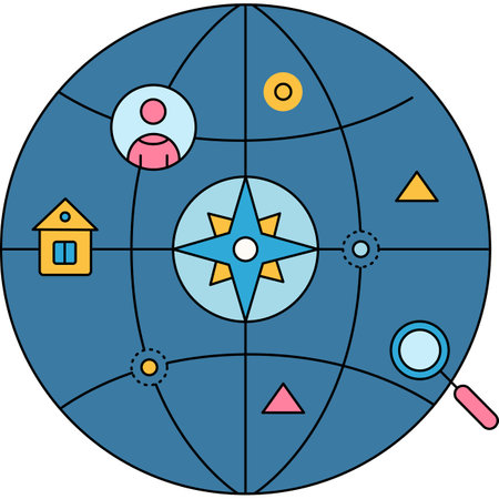 Geo-location icon vector earth planet map isolatedのイラスト素材