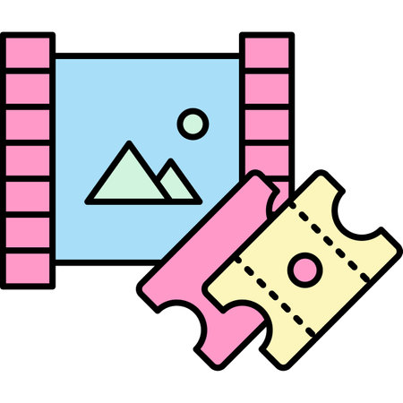 Cinema ticket vector movie coupon icon isolatedのイラスト素材