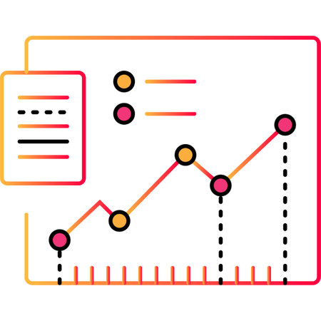 Line chart graph icon data line diagram vectorのイラスト素材