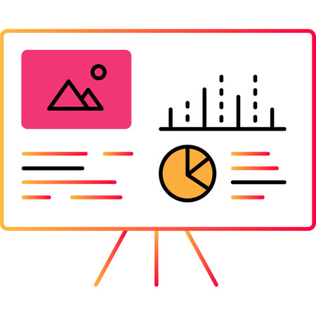 Presentation board vector project plan flat iconのイラスト素材