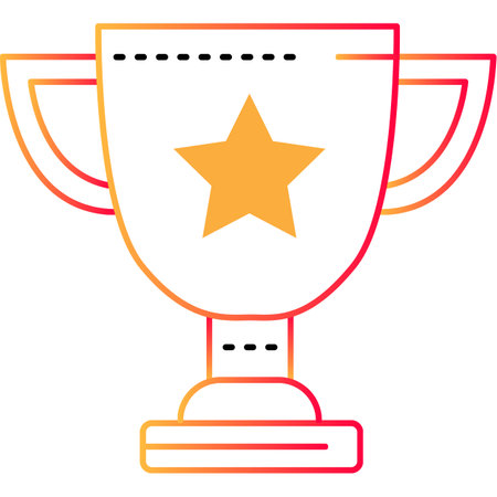 Trophy cup vector winner award prize outline iconのイラスト素材