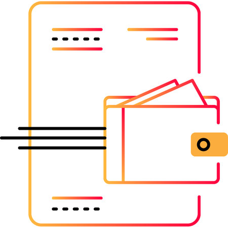 Online wallet outline icon mobile payment vectorのイラスト素材