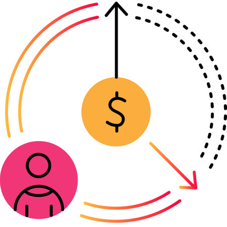 Time is money outline icon vector isolatedのイラスト素材