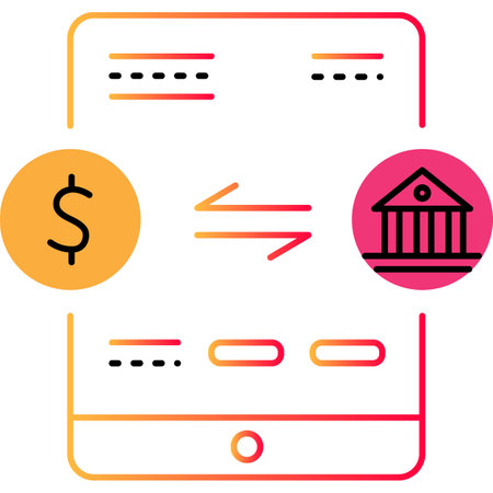 Mobile banking outline icon phone payment vectorのイラスト素材