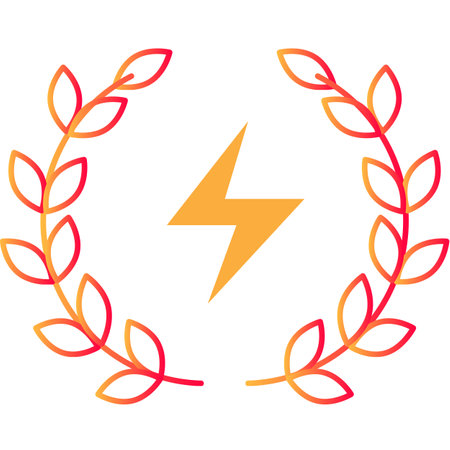 Skill online icon lightning laurel wreath vectorのイラスト素材