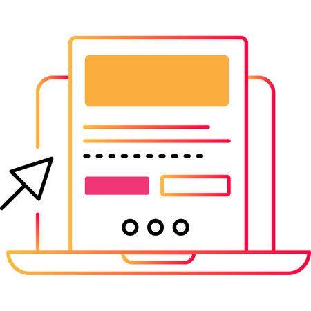 Web design software outline icon vector laptopのイラスト素材