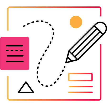Web design outline icon sketching tool flat vectorのイラスト素材