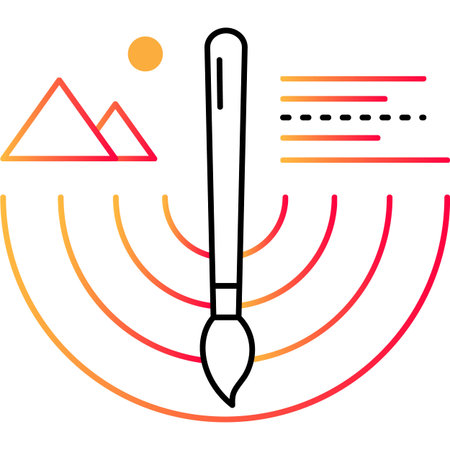 Paint tool outline icon art tool flat vectorのイラスト素材