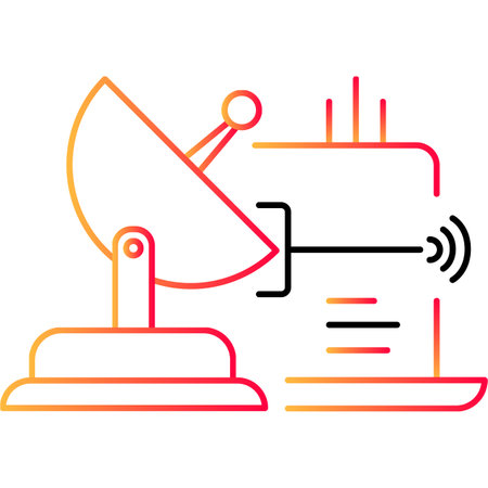 Satellite antenna remote control line icon vectorのイラスト素材