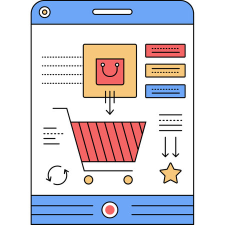 E commerce icon vector mobile shop online paymentのイラスト素材