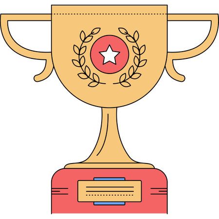 Trophy cup vector winner prize icon isolatedのイラスト素材