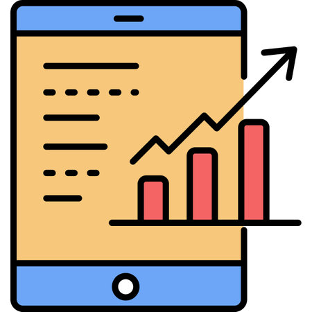 Data business graph chart mobile dashboard iconのイラスト素材