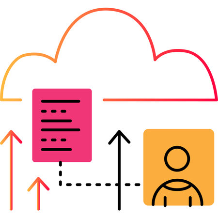 Cloud computing outline icon network tech vectorのイラスト素材