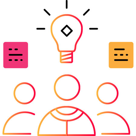 Collaboration idea outline icon vector team workのイラスト素材