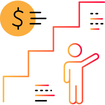 Career growth outline icon business success vectorのイラスト素材