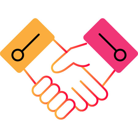 Hand shake outline icon deal agreement vectorのイラスト素材