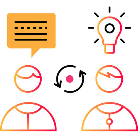 Team work outline icon vector creative collaborateのイラスト素材