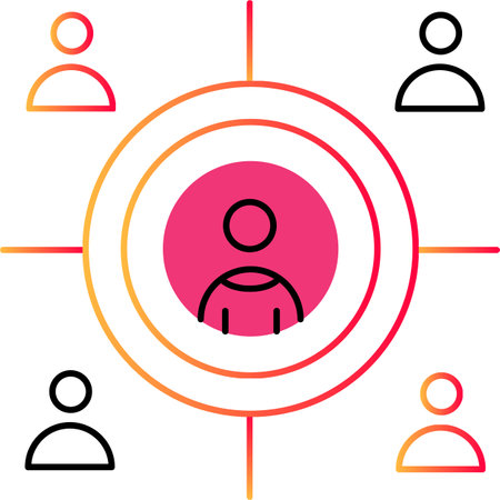 Target audience outline icon vector people groupのイラスト素材
