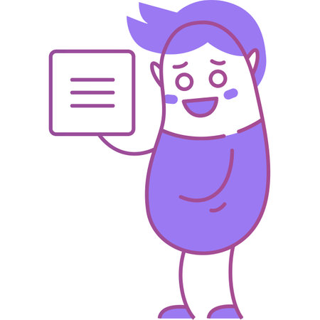 Character with paper report icon vector isolatedのイラスト素材