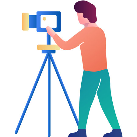 Photographer flat vector icon isolated on white