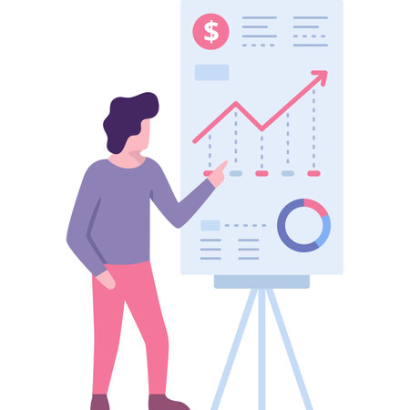 Marketing and data analysis flat vector iconのイラスト素材