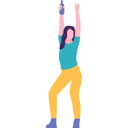 Woman dancing vector icon isolated on whiteのイラスト素材