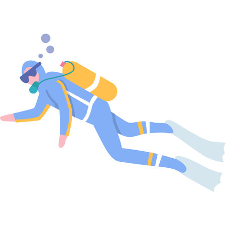Scuba diver vector icon isolated on whiteのイラスト素材