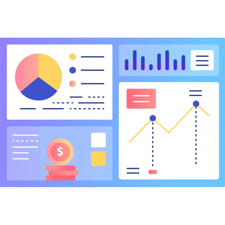 Financial info graphic vector business flat iconのイラスト素材