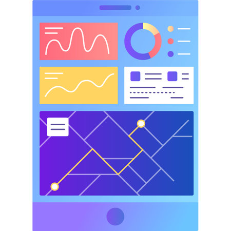 Running app vector map ui icon dashboard designのイラスト素材