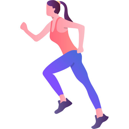 Runner icon sport woman exercise vector isolatedのイラスト素材