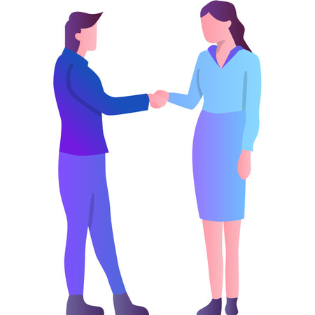 Business handshake icon woman man make dealのイラスト素材