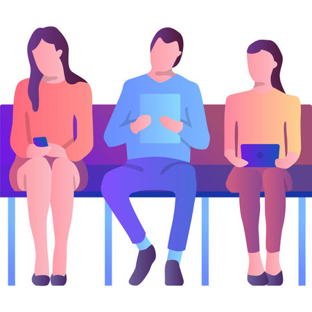 People queue vector job interview icon isolatedのイラスト素材