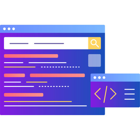 Website seo optimization icon vector html codeのイラスト素材