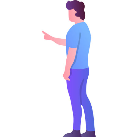 Man pointing with finger vector icon on whiteのイラスト素材
