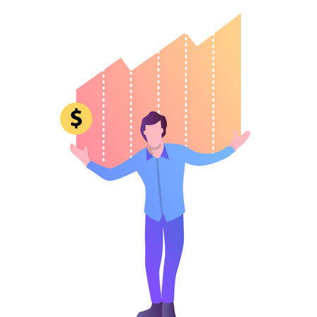 Business icon money finance growth flat vectorのイラスト素材