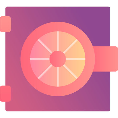 Bank safe icon vector box under lockのイラスト素材