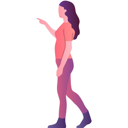 Woman pointing finger icon female character vectorのイラスト素材