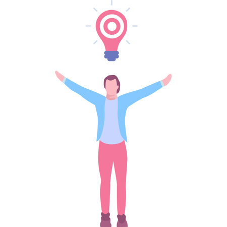 Business man having creative idea vector iconのイラスト素材