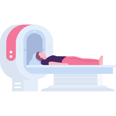 Patient mri scan icon tomography flat vectorのイラスト素材