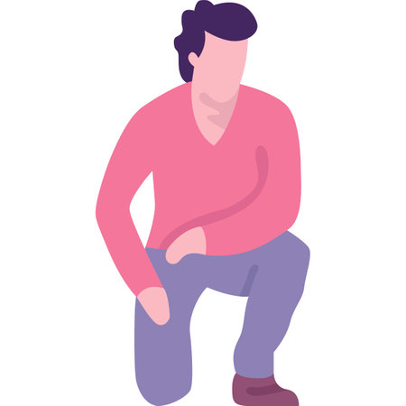 Man kneeling icon vector male person squattingのイラスト素材