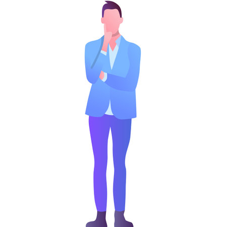 Businessman thinking vector icon isolated on whiteのイラスト素材