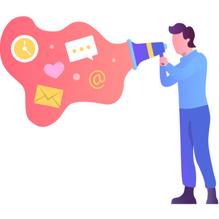 Digital advertising web campaign icon flat vectorのイラスト素材
