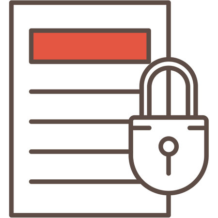 File document under lock vector isolated iconのイラスト素材